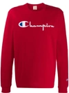 Champion Contrast Logo Sweatshirt In Red