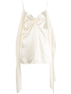 Mm6 Maison Margiela Draped Detail Top In Neutrals