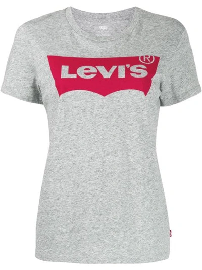 Levi's Logo Print Crew Neck T-shirt In Grey