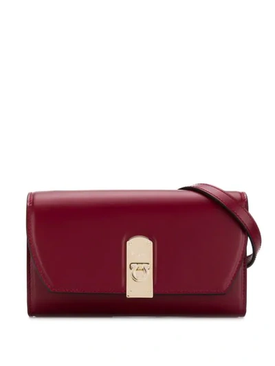 Ferragamo Flap-front Belt Bag In Red