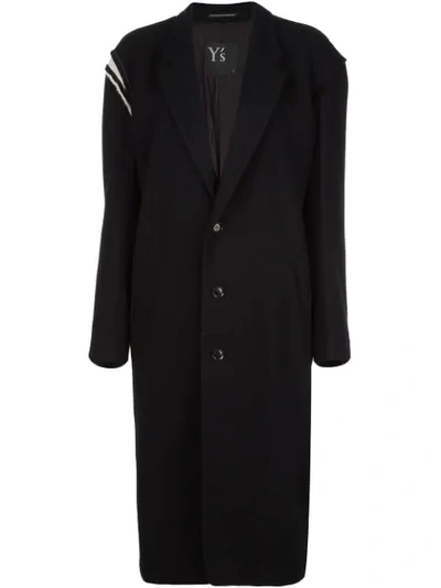 Y's Oversized Single-breasted Coat In Black
