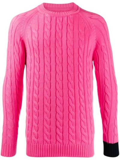 Lc23 Cable Knit Jumper In Pink