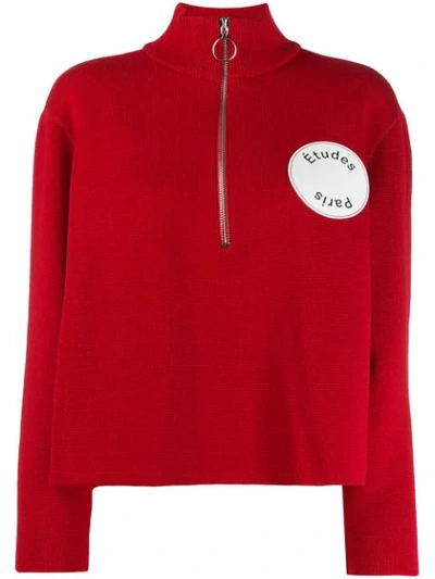 Etudes Studio Louise Half-zip Sweater In Red