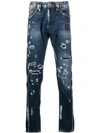 Philipp Plein Studs Milano Cut Jeans In Blue