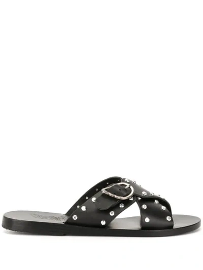 Ancient Greek Sandals Pella Rivets Sandals In Black