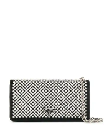 Prada Stud Embellished Bag In Black