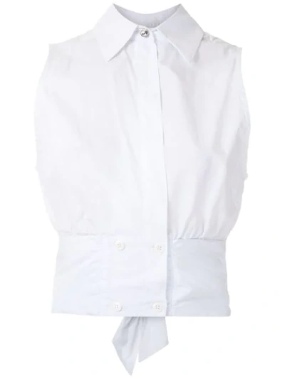 Andrea Bogosian Back Tie Blouse In White
