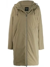 Apc Hooded Coat In Green