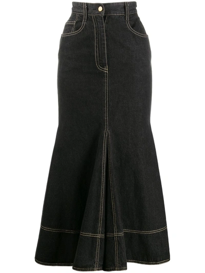 Pre-owned Moschino Denim Mermaid Skirt In Grey