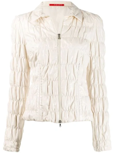 Pre-owned Prada Quilted Jacket In White