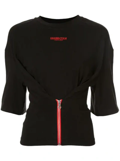Ground Zero Zipped T-shirt In Black