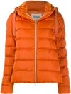 Herno Zip-front Puffer Jacket In Orange