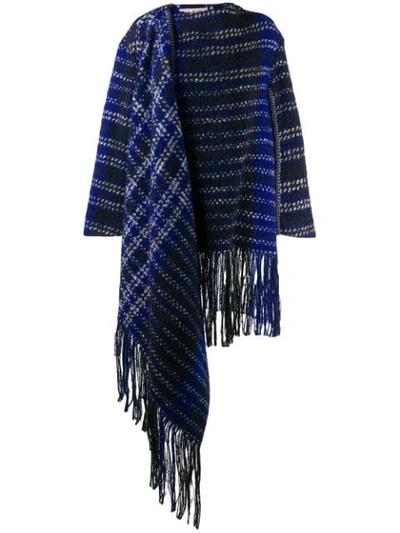 Marni Macro-checked Cape In Blue