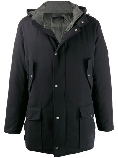 Eleventy Hooded Padded Jacket In Blue