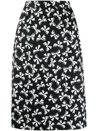 Pre-owned Saint Laurent Bow Print Skirt In Black