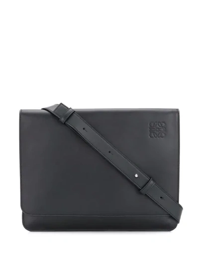 Loewe Gusset Messenger Bag In Black