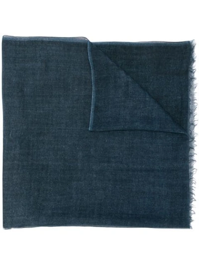 Avant Toi Frayed Scarf In Blue