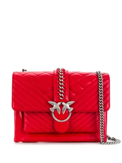 Pinko Quilted Shoulder Bag In Red