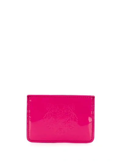 Kenzo Logo Embossed Card Holder In Pink