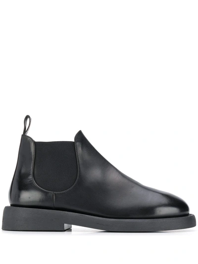 Marsèll Elasticated Panel Platform Sole Ankle Boots In Black