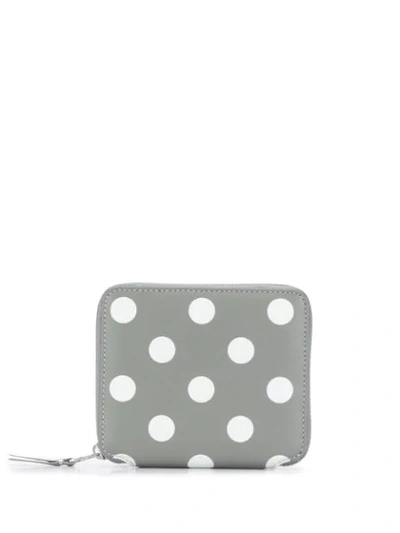 Comme Des Garçons Polka-dot Compact Wallet In Grey