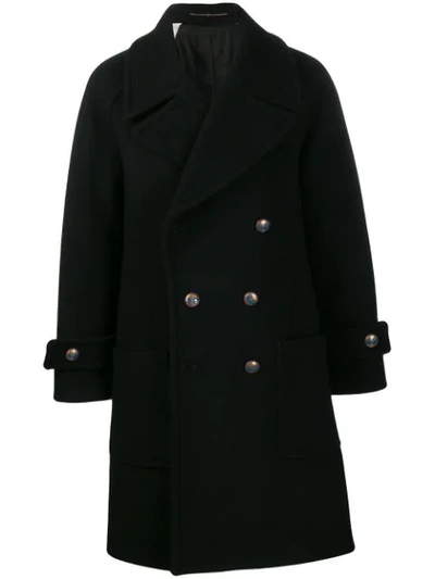 Givenchy Oversized Double-breasted Peacoat In Black
