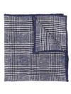 Brunello Cucinelli Men's Plaid Wool Pocket Square In Dark Blue