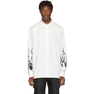 D.gnak By Kang.d White Flame Printed Shirt In Wh White