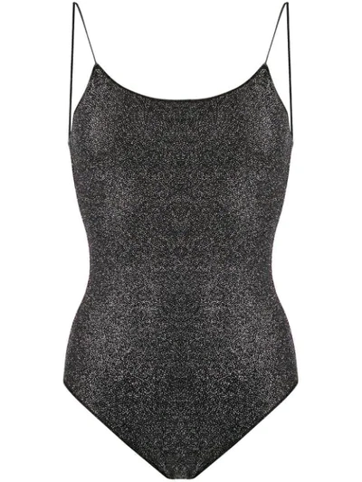 Oseree Glitter Embellished Swimsuit In Silver