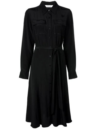 Diane Von Furstenberg Chest Pocket Shirt Dress In Black