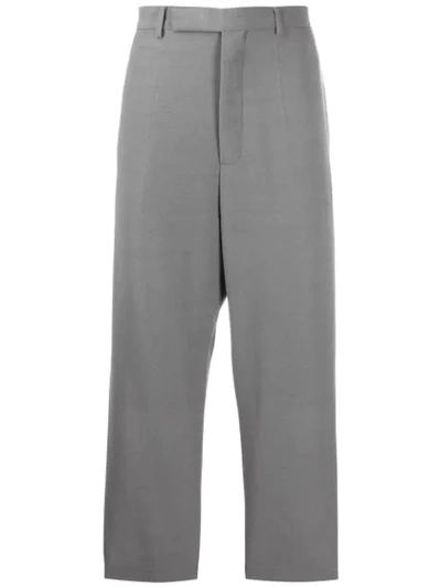 Rick Owens Cropped Astaires Trousers In Grey