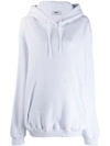 Msgm Oversized Hooded Sweatshirt In White