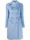 Tagliatore Double Buttoned Coat In Blue