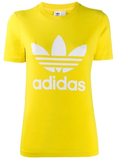 Adidas Originals Short Sleeved Logo T In Yellow