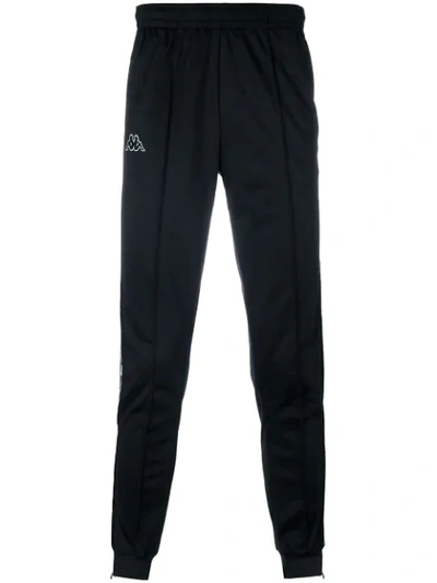 Kappa Contrast Logo Track Trousers In Black