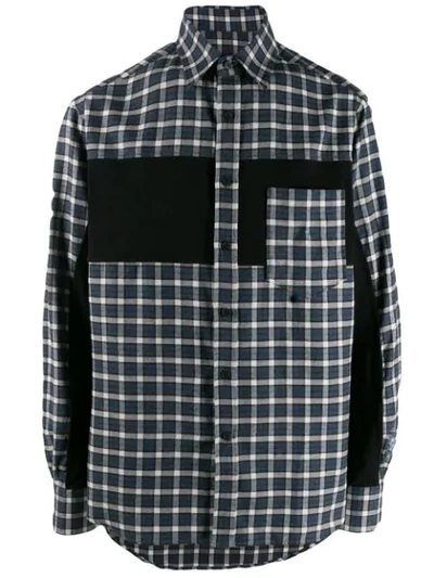 Lanvin Plaid Contrast Shirt In Black