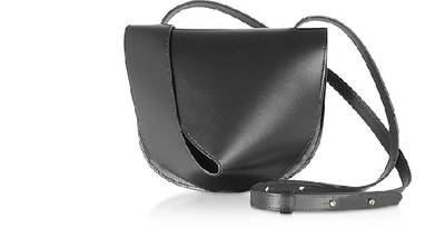 Giaquinto Layered Leather Shoulder Bag In Black