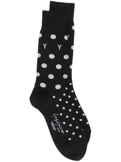 Yohji Yamamoto Polka Dot Socks In Black