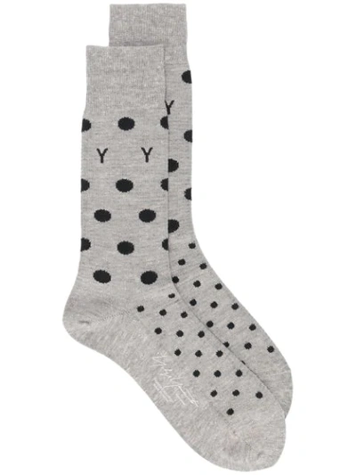 Yohji Yamamoto Polka Dot Socks In Grey