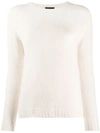 Aragona Round Neck Jumper In White