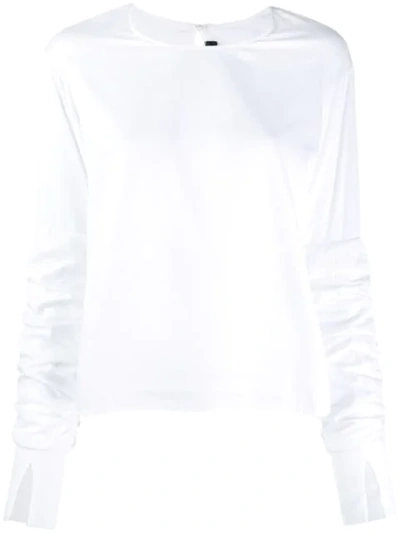 Federica Tosi Ruched Sleeve T-shirt In White