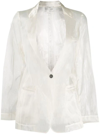 Forte Forte Sheer Single Breasted Blazer In Neutrals