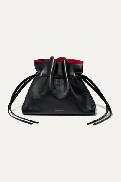 Mansur Gavriel Mini Lambskin Leather Drawstring Bag In Black