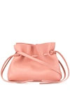 Mansur Gavriel Mini Lambskin Leather Drawstring Bag In Coral/coral