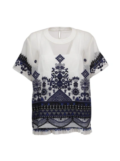 Sacai Tribal Blouse In Off White