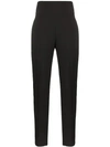 Alexandre Vauthier Zipped-ankles High-rise Slim-leg  Velvet Trousers In Black