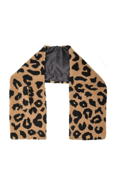 Apparis Exclusive Shelley Leopard-print Faux Fur Scarf In Brown