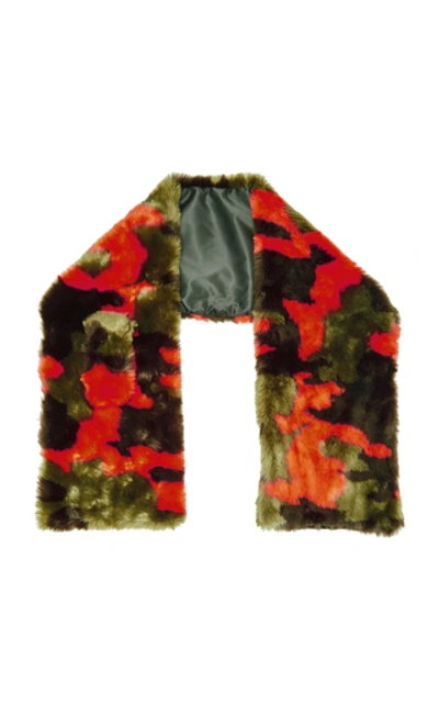 Apparis Anjali Camouflage Faux Fur Scarf In Multi