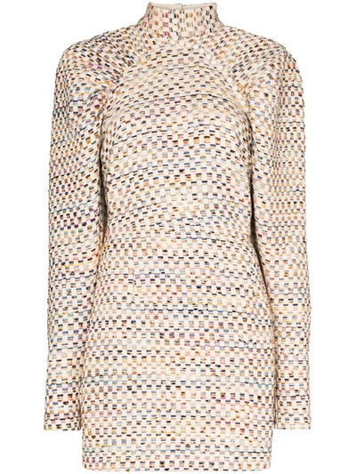 Rotate Birger Christensen Kim Puff-sleeve Denim Mini Dress In White