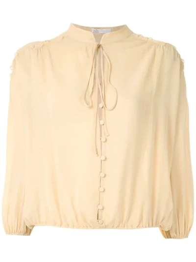 Nk Romain Drop Florence Silk Blouse In Yellow